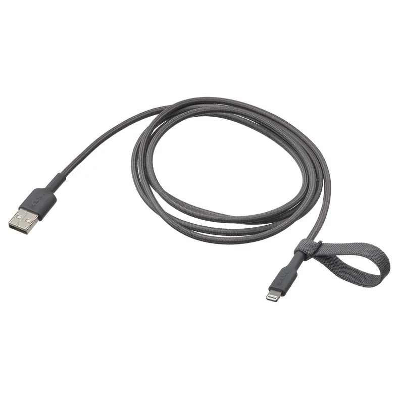 IKEA LILLHULT ЛІЛЛЬХУЛЬТ, адаптер USB-A до підсв, темно-сірий, 1.5 m 405.811.05 фото №1