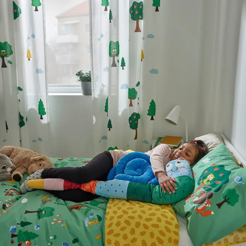 IKEA BRUMMIG БРЮММИГ, подушка, улиткообразный / многоцветный, 90x36 см 105.324.99 фото №5