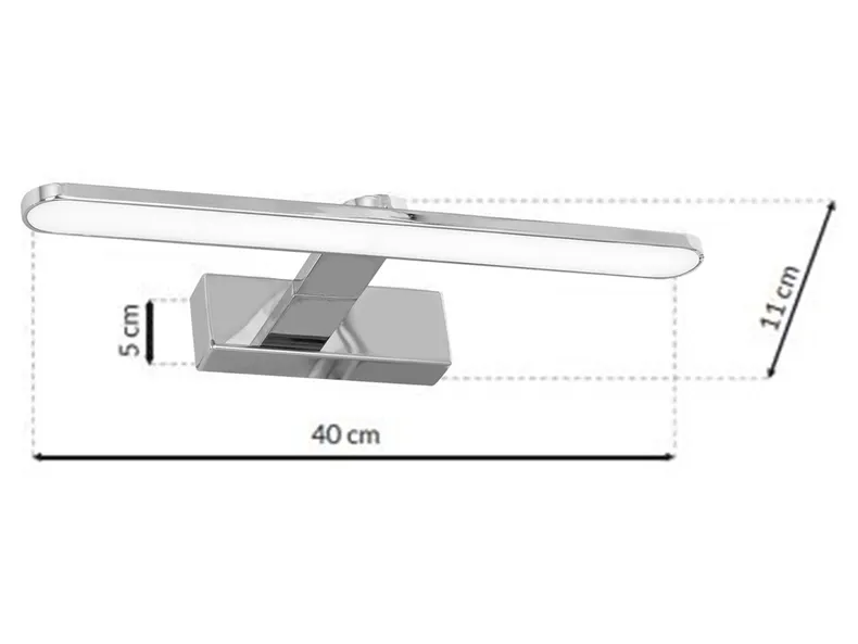 BRW Настінний світлодіодний металевий світильник для ванної кімнати Splash сріблястий 086738 фото №2