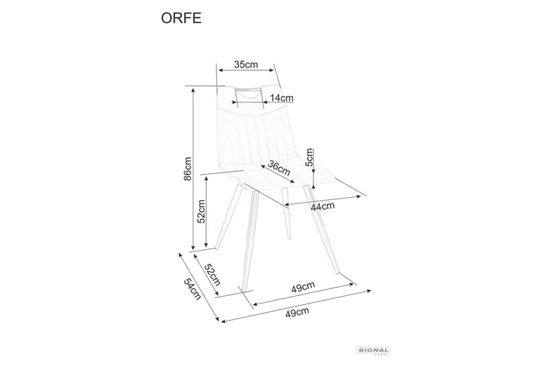 Стілець SIGNAL ORFE Velvet, Bluvel 14 - сірий фото №2