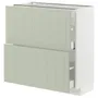 IKEA METOD МЕТОД / MAXIMERA МАКСИМЕРА, напольный шкаф с 2 ящиками, белый / светло-зеленый, 80x37 см 494.870.28 фото