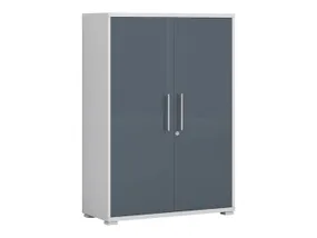 BRW Двухдверный шкафчик для ключей Office Lux 79 см светло-серый/графитовое стекло, светло-серое/графитовое стекло REG2D/114-JSZ/GF фото