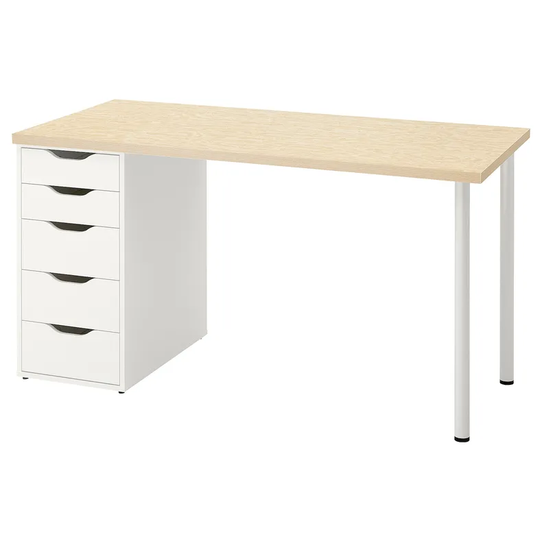 IKEA MITTCIRKEL МІТТЦІРКЕЛЬ / ALEX АЛЕКС, письмовий стіл, яскравий ефект сосни / білизни, 140x60 см 495.086.86 фото №1