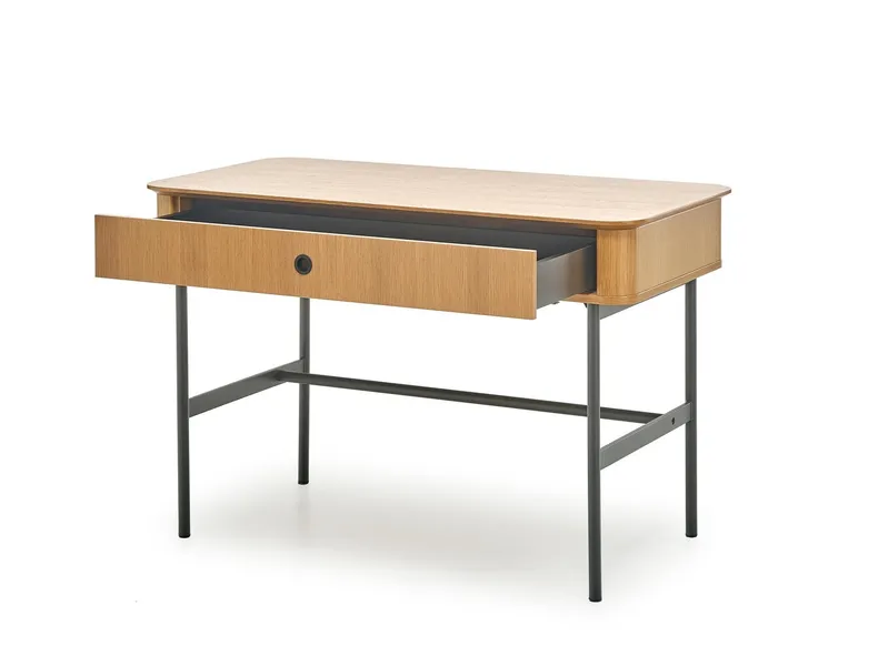 Письмовий стіл HALMAR SMART b-1 117x58 см, дуб натуральний/чорний фото №6