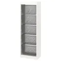 IKEA TROFAST ТРУФАСТ, комбінація для зберіган +контейнери, білий/темно-сірий, 46x30x145 см 995.333.15 фото thumb №1