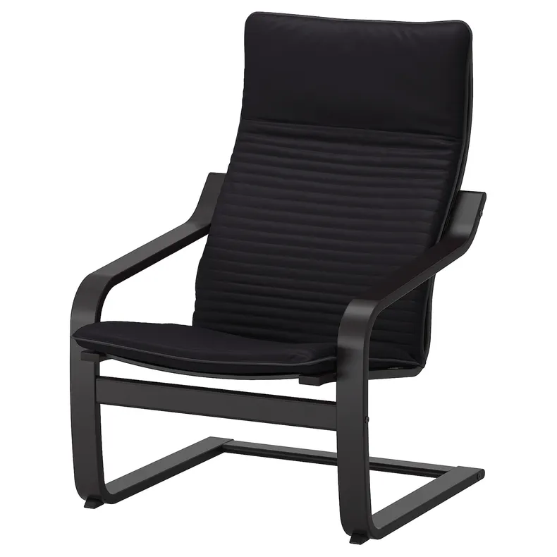 IKEA POÄNG ПОЭНГ, кресло, черный / коричневый / черный 592.408.28 фото №1