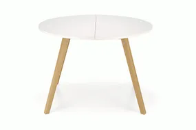 Кухонний стіл HALMAR RUBEN 102-142x102 см білий, дуб медовий фото
