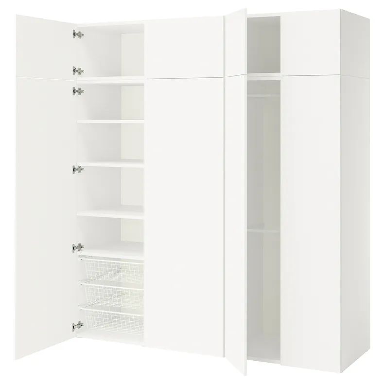 IKEA PLATSA, шкаф 8 дверей, Белый/фондовый белый, 200x57x221 см 495.866.84 фото №1