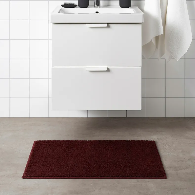 IKEA SÖDERSJÖN СЕДЕРШЕН, килимок для ванної кімнати, насичений червоний, 50x80 см 005.612.51 фото №4