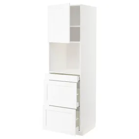 IKEA METOD МЕТОД / MAXIMERA МАКСИМЕРА, высокий шкаф д / СВЧ / дверца / 3ящика, белый Энкёпинг / белая имитация дерева, 60x60x200 см 194.735.89 фото