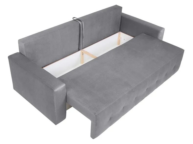 BRW Тримісний диван-ліжко Angie з ящиком для зберігання велюровий сірий, Fancy 90 Grey SO3-ANGIE-LX_3DL-G2_B8517B фото №5
