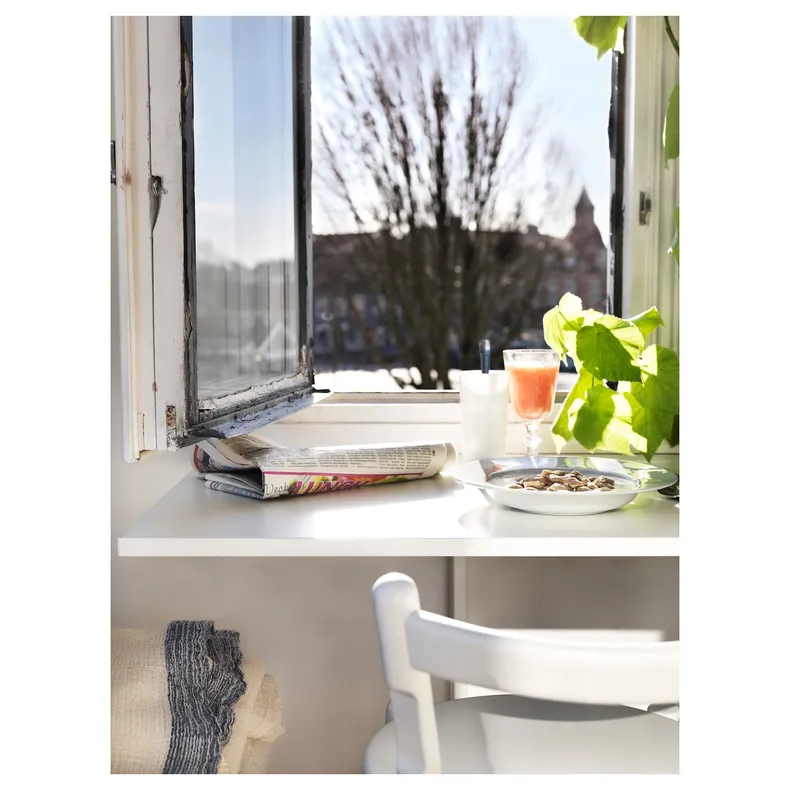 IKEA NORBERG НОРБЕРГ, стіл відкидний, настінне кріплення, білий, 74x60 см 301.805.04 фото №4