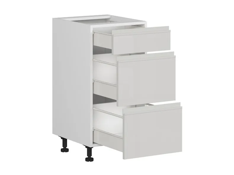 BRW Кухонный цокольный шкаф Sole 40 см с выдвижными ящиками светло-серый глянец, альпийский белый/светло-серый глянец FH_D3S_40/82_2SMB/SMB-BAL/XRAL7047 фото №3