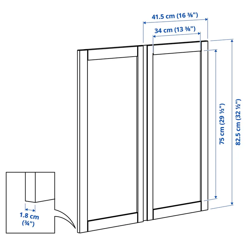 IKEA IVAR ІВАР, дверцята, темно-сірий / повсть, 42x83 см 305.345.67 фото №4