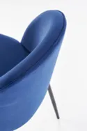 Кухонний стілець HALMAR K314 - чорні, оббивка - темно-синя фото thumb №4