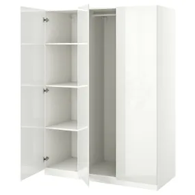 IKEA PAX ПАКС / FARDAL ФАРДАЛЬ, гардероб, комбінація, білий/глянцево-білий, 150x60x201 см 994.297.43 фото
