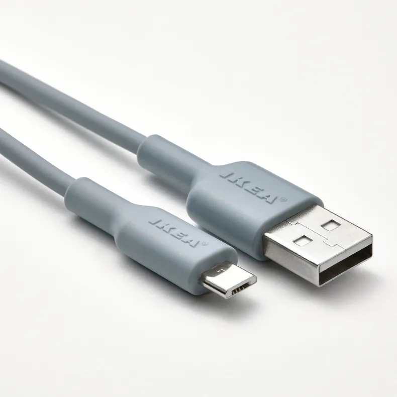 IKEA SITTBRUNN СІТТБРУНН, кабель USB-A–USB-micro, світло-блакитний, 1 m 105.394.91 фото №4