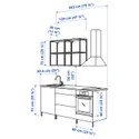 IKEA ENHET ЭНХЕТ, кухня, антрацит / белый, 203x63.5x222 см 493.373.12 фото thumb №3