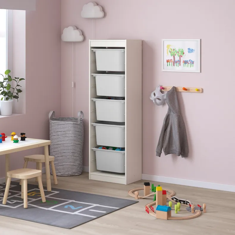 IKEA TROFAST ТРУФАСТ, комбинация д / хранения+контейнеры, белый / белый, 46x30x145 см 795.333.21 фото №2