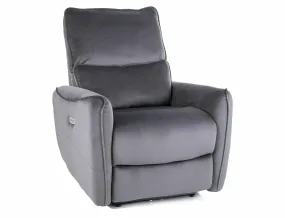 Розкладне крісло оксамитове SIGNAL ZEPHYR Velvet, Bluvel 14 - сірий фото