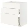 IKEA METOD МЕТОД / MAXIMERA МАКСІМЕРА, підлог шафа д / плит / вб витяжк з шухл, білий / ВАЛЛЬСТЕНА білий, 80x60 см 595.071.58 фото