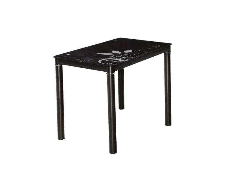 Стіл обідній скляний SIGNAL DAMAR, чорний, 60x80 фото №1