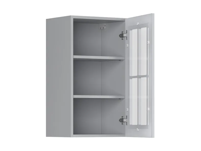 BRW Верхний кухонный шкаф Верди 40 см правый с дисплеем светло-серый матовый, греноловый серый/светло-серый матовый FL_G_40/72_PV-SZG/JSZM фото №3