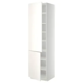 IKEA METOD МЕТОД, высокий шкаф с полками / 2 дверцы, белый / белый, 60x60x220 см 294.549.48 фото