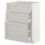 IKEA METOD МЕТОД / MAXIMERA МАКСИМЕРА, напольный шкаф с 3 ящиками, белый / светло-серый, 60x37 см 492.742.63 фото