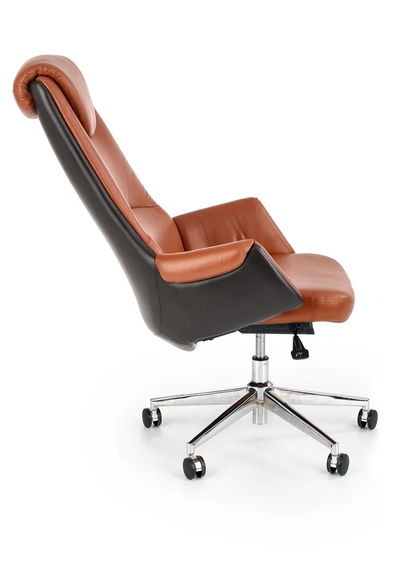 Кресло компьютерное, офисное вращающееся HALMAR CALVANO : темно-коричневый/светло-коричневый фото №6
