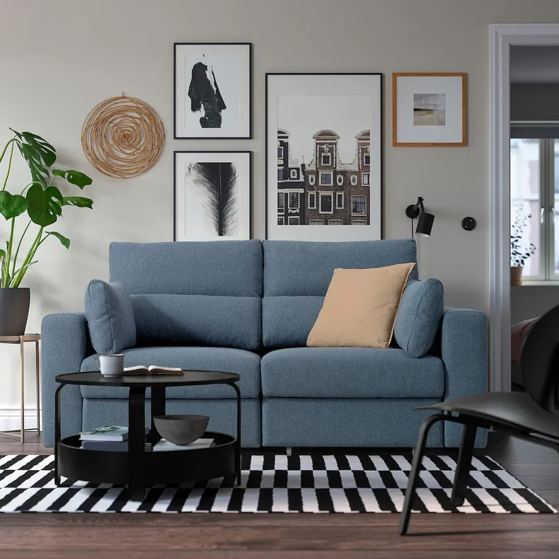 IKEA ESKILSTUNA ЭСКИЛЬСТУНА, 2-местный диван, Окрашенный в синий цвет 995.201.86 фото №3
