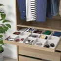 IKEA KOMPLEMENT КОМПЛЕМЕНТ, висувна полиця з роздільником, дуб морений білий, світло-сірий, 75x58 см фото thumb №2