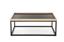 Журнальный столик деревянный HALMAR VESPA, 100x60 см, столешница: натуральная, ножки из металла: черные фото thumb №7