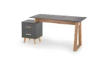Письмовий стіл HALMAR SERGIO xl 134-210x60 см антрацит/дуб вотан фото thumb №2