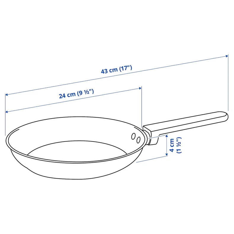 IKEA MIDDAGSMAT, сковородки, 2 шт., антипригарное покрытие/нержавеющая сталь 005.964.77 фото №7