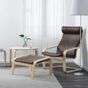 IKEA POÄNG ПОЕНГ, крісло, березовий шпон / ГЛОСЕ темно-коричневий 898.291.19 фото thumb №2