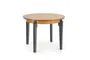 Обеденный стол раскладной HALMAR SORBUS 100-200x100 см, столешница - медовый дуб, ножки - графит фото