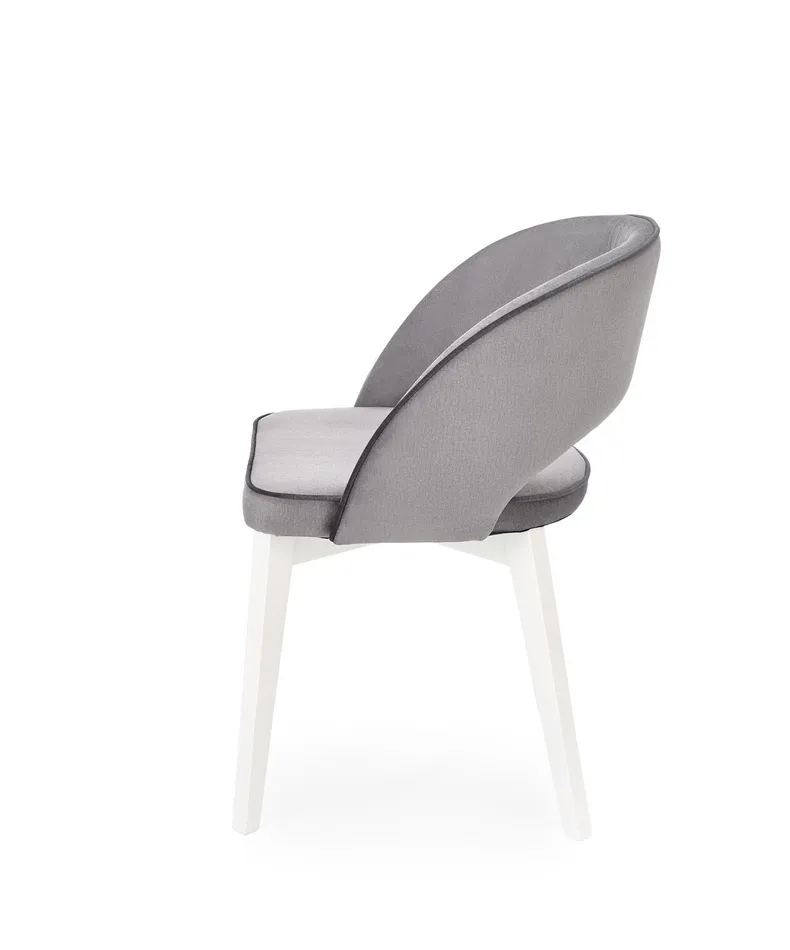 Кухонный стул бархатный HALMAR MARINO Velvet, серый MONOLITH 85 / белый фото №3