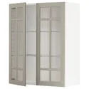 IKEA METOD МЕТОД, навесной шкаф / полки / 2стеклян двери, белый / Стенсунд бежевый, 80x100 см 094.655.23 фото thumb №1