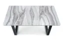 Обідній стіл розкладний HALMAR MARLEY 160-200x90 см, стільниця - білий мармур / попелясто-сірий, ніжки - чорні фото thumb №12