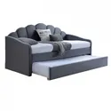 Кровать односпальная бархатная SIGNAL BELLA Velvet, Bluvel 14 - серый, 90x200 см фото thumb №1