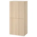 IKEA BESTÅ БЕСТО, секція полиць із дверцятами, дуб білий морений / Lappviken white stained Oak, 60x42x129 см 494.297.07 фото thumb №1