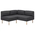 IKEA LILLEHEM ЛІЛЛЕХЕМ, модульний кутовий диван, 2-місний, ГУННАРЕД темно-сірий/деревина 495.363.02 фото thumb №1