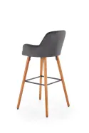 Барний стілець оксамитовий HALMAR H93 Velvet, ніжки - горіх, оббивка - темно-сірий фото thumb №3