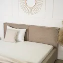 Ліжко двоспальне оксамитове MEBEL ELITE INEZ Velvet, 160x200 см, бежевий фото thumb №4