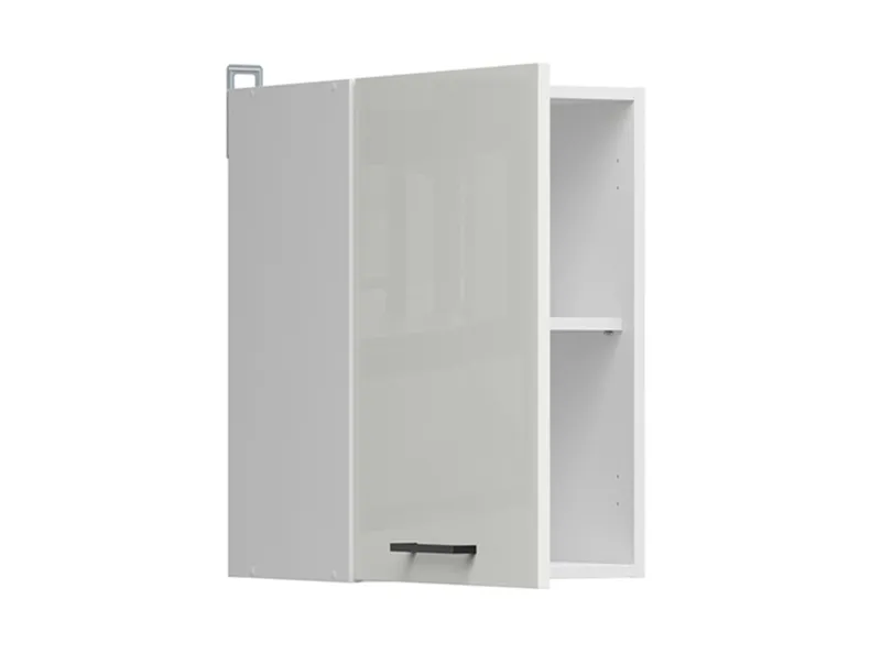 BRW Верхний шкаф для кухни Junona Line 50 см левый/правый мел глянец, белый/мелкозернистый белый глянец G1D/50/57_LP-BI/KRP фото №4
