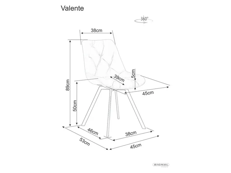 Стілець SIGNAL VALENTE Velvet, Bluvel 14 - сірий фото №13