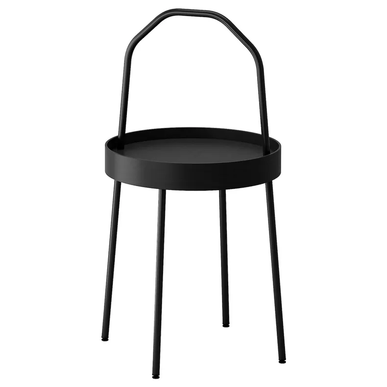 IKEA BURVIK БУРВІК, журнальний столик, чорний, 38 см 703.403.84 фото №1