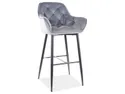 Барный бархатный стул SIGNAL CHERRY H-1 Velvet, Bluvel 14 - серый фото thumb №1