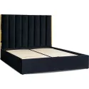 Кровать двуспальная бархатная MEBEL ELITE EMILIO Velvet, 160x200 см, Черный фото thumb №1
